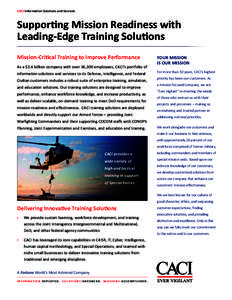 Supporting Mission Readiness with Leading-Edge Training Solutions