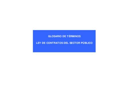 LEY DE CONTRATOS DEL SECTOR PBLICO