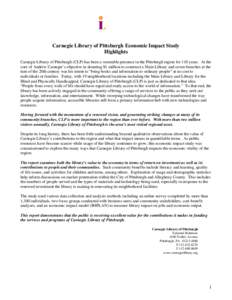 Carnegie Library of Pittsburgh Economic Impact Study