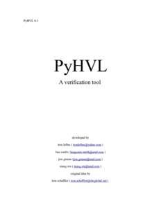 PyHVL 0.3  PyHVL A verification tool  developed by