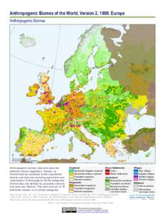 Anthropogenic Biomes of the World, Version 2, 1800: Europe Anthropogenic Biomes[removed]