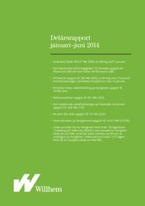 Delårsrapport januari–juni 2014 •	 Intäkterna ökade till 621 Mkr (594), en ökning med 5 procent. •	 Den ekonomiska uthyrningsgraden för bostäder uppgick till 	 	 99 procent (99) och som helhet till 98 procent