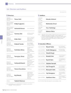 Directory  Directors and Auditors (As of June 30, 2012)  ■　Directors