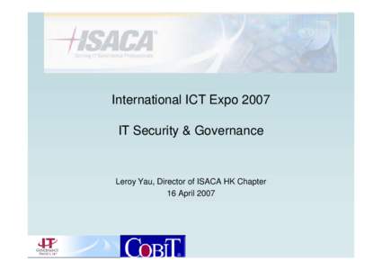 International ICT Expo[removed]IT governance