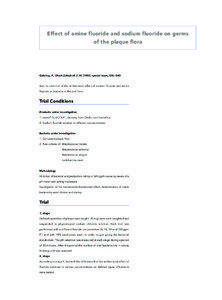 Effect of amine fluoride and sodium fluoride on germs of the plaque flora