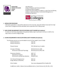 University of Wisconsin System / Industrial hygiene / University of Wisconsin–Whitewater / Occupational safety and health / Wisconsin / American Association of State Colleges and Universities / North Central Association of Colleges and Schools