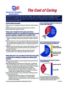 The Cost of Caring Hospitals are the place where the most complex care is provided for ill and injured patients, and they account for the largest share (33 percent) of the health care dollar. Spending on hospital care ha