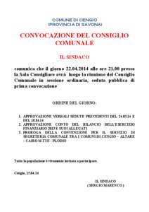 COMUNE DI CENGIO (PROVINCIA DI SAVONA)