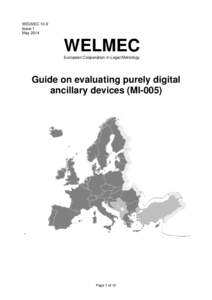 WELMEC 10.9 Issue 1 May 2014 WELMEC European Cooperation in Legal Metrology