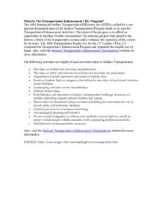 Transportation planning / Urban studies and planning / 105th United States Congress / Transportation Equity Act for the 21st Century / Street