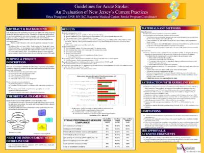 Guidelines for Acute Stroke: An Evaluation of New Jersey’s Current Practices Erica Frangione, DNP, RN-BC, Bayonne Medical Center, Stroke Program Coordinator ABSTRACT & BACKGROUND Lack of adherence to the established pr