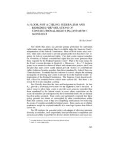 Copyright 2008 by Northwestern University School of Law Northwestern University Law Review Colloquy Vol[removed]A FLOOR, NOT A CEILING: FEDERALISM AND