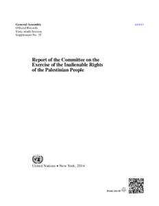 General Assembly Official Records Sixty-ninth Session Supplement No. 35  Report of the Committee on the