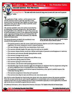 Coffee Break Training - Fire Protection Series - Automatic Sprinklers:  Water Mist Nozzles