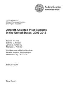 Aviation accidents and incidents / Suicide / Civil Aerospace Medical Institute / National Transportation Safety Board / Pilot error / Hughes Airwest Flight 706 / Aviation / Transport / Air safety