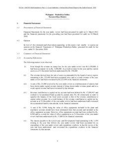 P.S.No – [removed]Sixth Instalment – Part – I – Local Authorities – Nuwara Eliya District Report of the Auditor General[removed]Walapane Pradeshiya Sabha