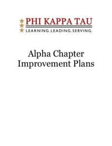 Alpha Chapter Improvement Plans Chapter Improvement Plans Overview The Borradaile Challenge is a standards program within the Fraternity wherein criteria indicate a quality Phi Kappa Tau undergraduate experience. To obt