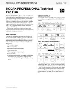 Lighting / Eastman Kodak / Storage media / Technical Pan / Photographic processing / Photographic film / Film speed / Versamat / Photographic developer / Photography / Optics / Science of photography