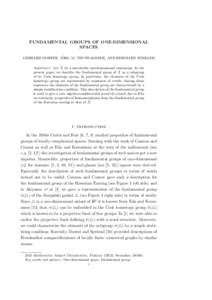 FUNDAMENTAL GROUPS OF ONE-DIMENSIONAL SPACES ¨ GERHARD DORFER, JORG M. THUSWALDNER, AND REINHARD WINKLER Abstract. Let X be a metrizable one-dimensional continuum. In the