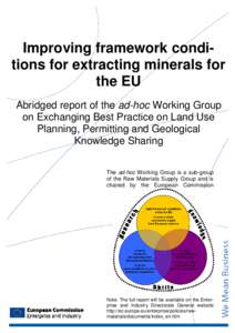 Improving framework conditions for extracting minerals for the EU Abridged report of the ad-hoc Working Group on Exchanging Best Practice on Land Use Planning, Permitting and Geological Knowledge Sharing