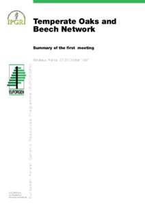 Temperate Oaks and Beech Network IPGRI  Summary of the first meeting