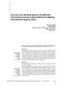 Six new cave-dwelling species of Leptoneta (Arachnida, Araneae, Leptonetidae) from Beijing and adjacent regions, China