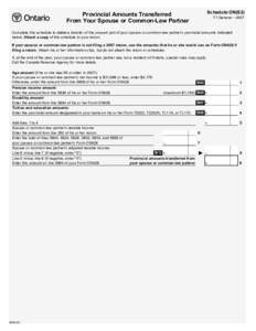 Schedule ON(S2)  Provincial Amounts Transferred From Your Spouse or Common-Law Partner  T1 General – 2007