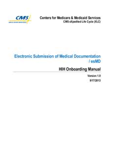 Centers for Medicare & Medicaid Services CMS eXpedited Life Cycle (XLC) Electronic Submission of Medical Documentation / esMD HIH Onboarding Manual