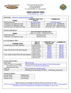 Clark County Shooting Complex[removed]N Decatur Blvd Las Vegas NV[removed]Ph: ([removed]Fax: ([removed]USER GROUP FEES