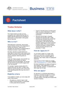 Tradex Scheme - Fact Sheet