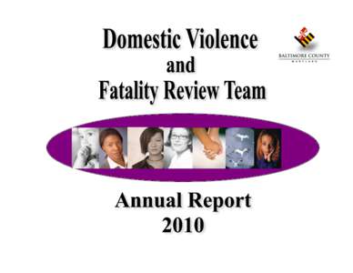 Table of Contents Chapter I - Domestic Violence Annual Report I. II. III.