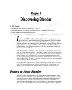 Chapter 1  AL Discovering Blender ▶ Figuring out what Blender is and what it’s used for