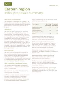 Initial proposals summary | Eastern Region