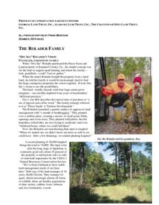 PROFILES OF CONSERVATION EASEMENT DONORS GEORGIA LAND TRUST, INC., ALABAMA LAND TRUST, INC., THE CHATTOWAH OPEN LAND TRUST, INC. ALL PROFILES WRITTEN BY FRANK MCINTOSH (SUMMER, 2010 ISSUE)