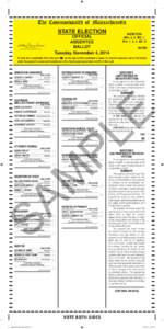 The Commonwealth of Massachusetts StAte eLeCtIoN oFFICIAL ABSeNtee BALLot