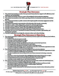 the BLOOMINGTON  COMMUNITY ORCHARD Strategic Plan Outcomes