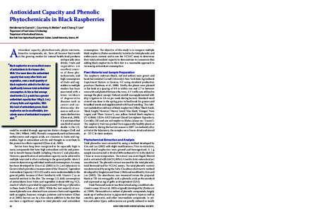 Antioxidant Capacity and Phenolic Phytochemicals in Black Raspberries Heidemarie Gansch1, Courtney A.Weber2 and Chang Y. Lee1 1  Department of Food Science & Technology