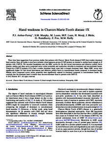 Available online at www.sciencedirect.com  Neuromuscular Disorders[removed]–626 www.elsevier.com/locate/nmd  Hand weakness in Charcot-Marie-Tooth disease 1X
