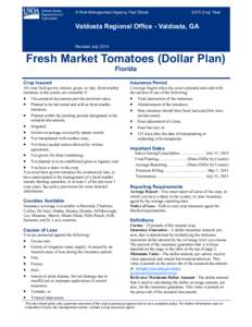 Fresh Market Tomato Crop Insurance in Florida