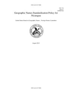 UNCLASSIFIED FNC 376 Item 6.1 APPROVED  Geographic Names Standardization Policy for