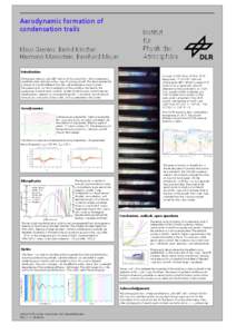 Aerodynamic formation of condensation trails