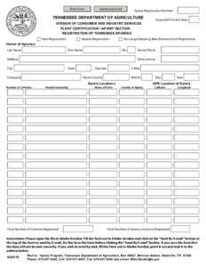 Print Form  Submit by Email Apiary Registration Number