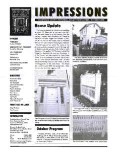 WASHTENAW COUNTY HISTORICAL SOCIETY NEWSLETTER • OCTOBER[removed]House Update OFFICERS PRESIDENT Pauline V. Walters