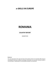 e-SKILLS IN EUROPE  ROMANIA COUNTRY REPORT JANUARY 2014