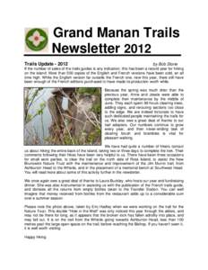 Grand Manan Trails Newsletter 2012 Trails Updateby Bob Stone