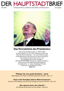 DER HAUPTSTADTBRIEF Mai 2004 Hintergrund-Dienst aus Berlin für Entscheider und Multiplikatoren  54. Ausgabe