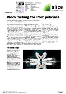 Port Stephens Examiner ThursdayPage: Section: Region: Circulation: