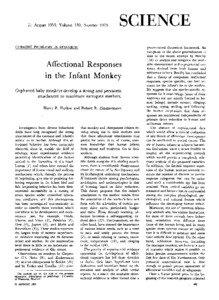 Attachment theory / Human behavior / Developmental psychology / Interpersonal relationships / Psychoanalysis / Harry Harlow / Mother / Surrogacy / Behavior / Human development / Family