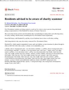 BCLocalNews.com - Residents advised to be aware of charity scammer