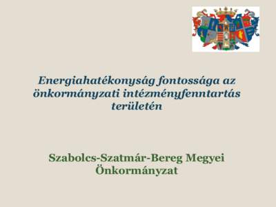 Energiahatékonyság fontossága az önkormányzati intézményfenntartás területén Szabolcs-Szatmár-Bereg Megyei Önkormányzat